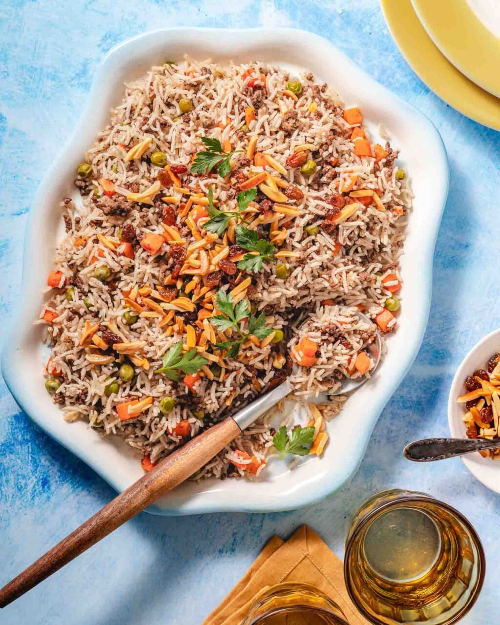 Hashweh Rice (Arabic Rice with ground beef) - Hungry Paprikas